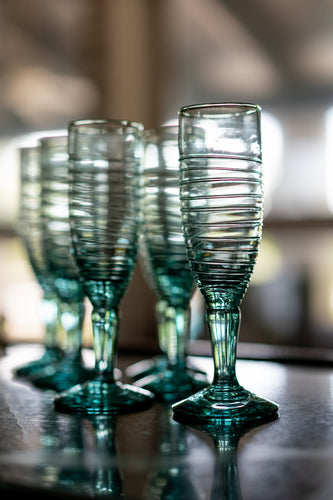 rise n°1 Recycled Champagne Ribbed Flutes - Set of 4
