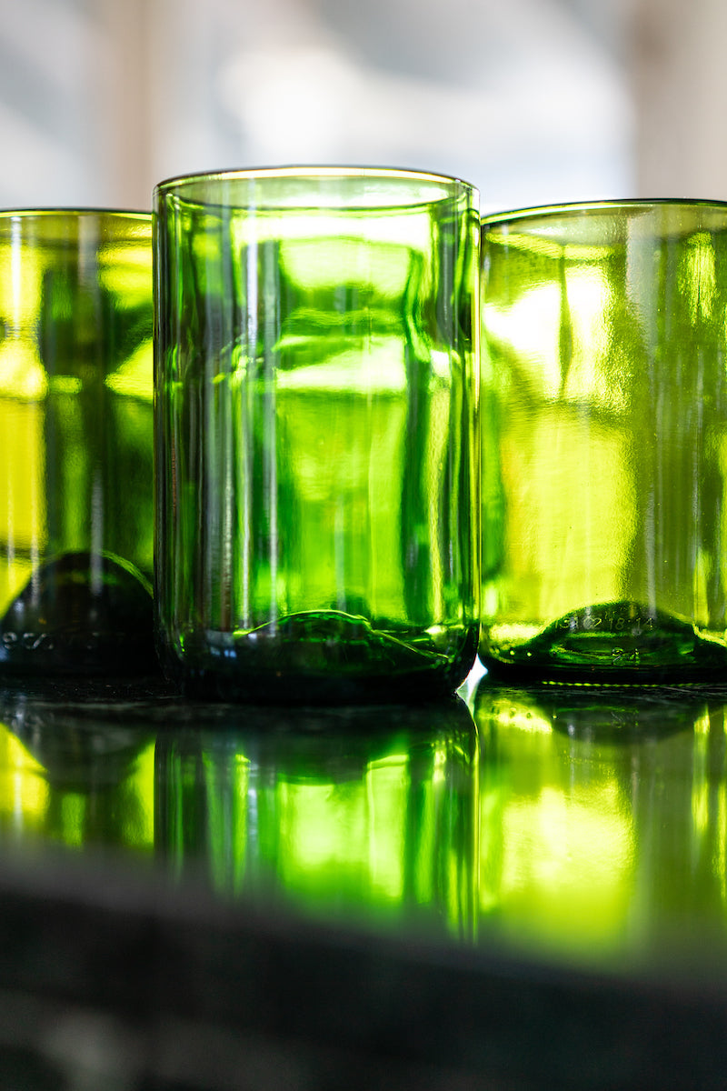 rise n°1 Recycled Glasses - Bottle Green (12 oz.) - Set of 4