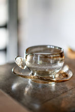 Load image into Gallery viewer, Italian Glass Espresso Cups &amp; Saucers - 8 oz. - Set of 6