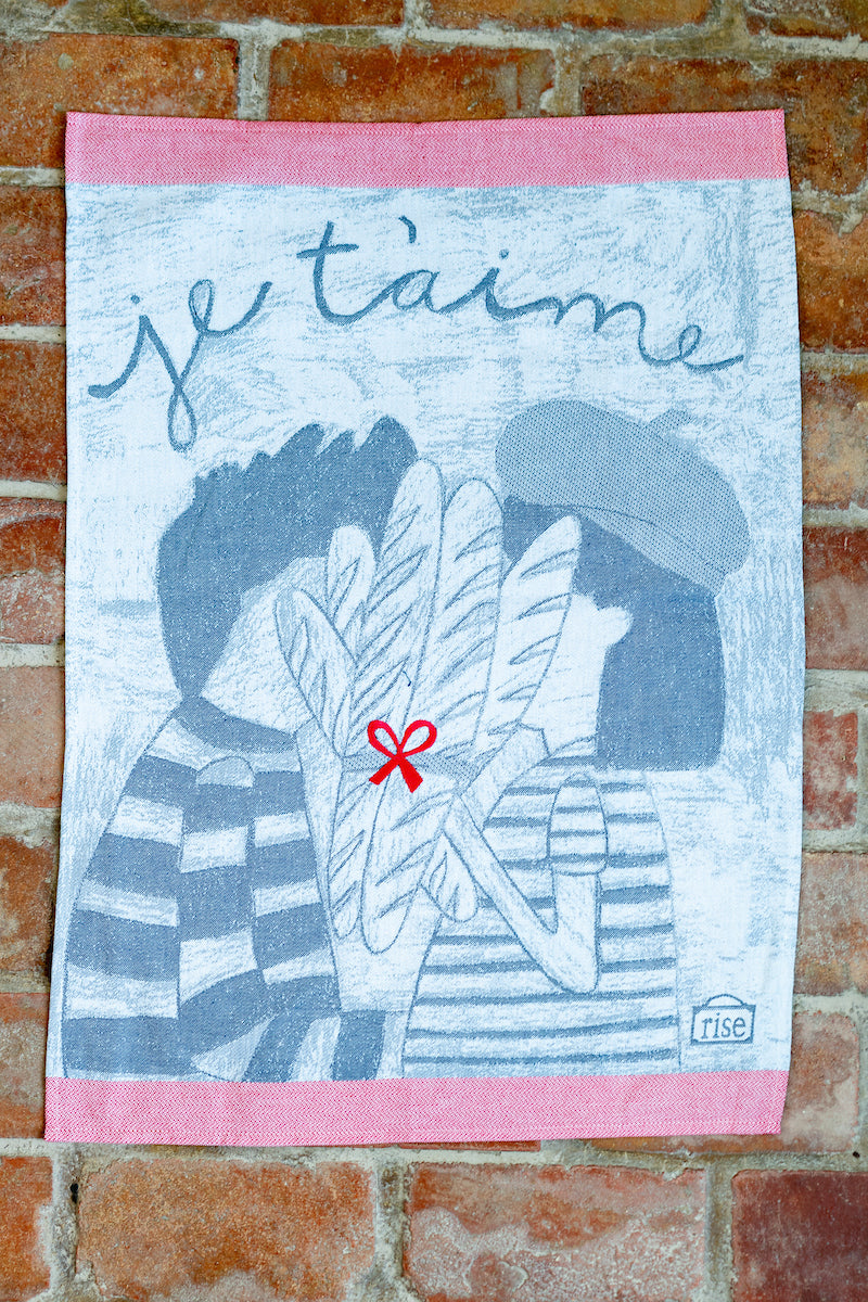 I Love You/Je T’aime Torchon - Embroidered